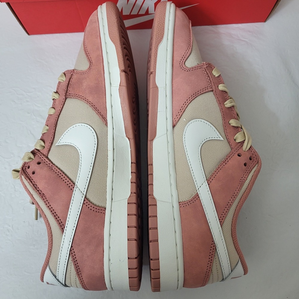 Nike Dunk Low PRM Premium Red Stardust FB8895-601 Mens Sz 12 Dusty Rose/Sandrift - Picture 5 of 10